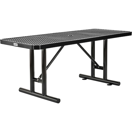 Global Industrial 6' Rectangular Expanded Metal Outdoor Table, Black 277560BK